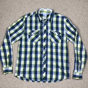Men’s Wezc Long Sleeve Plaid Button down shirt XL